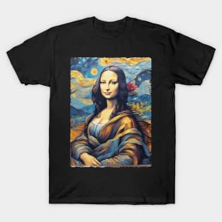 Mona Lisa in the style of Van Gogh T-Shirt